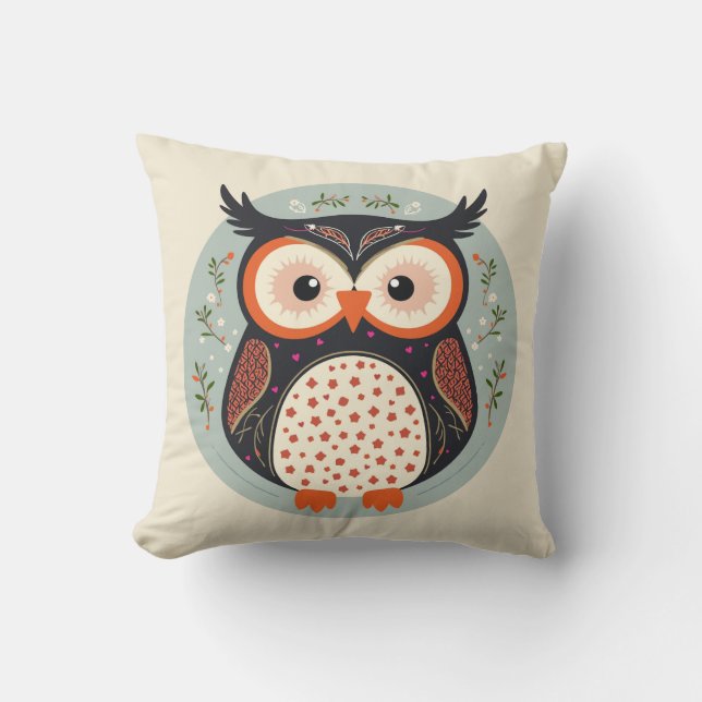 Coussin hibou nordique (Recto)