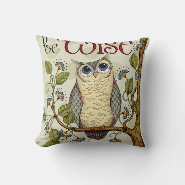 Coussin Hibou sage - carreau (Recto)