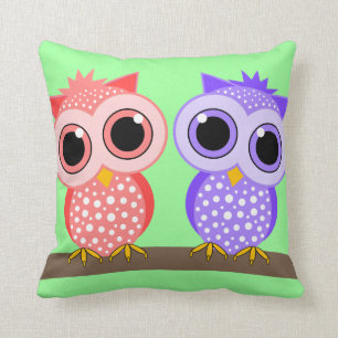 Coussin hiboux mignons