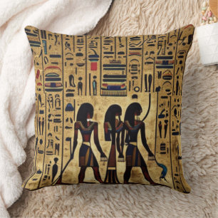 Coussin Hiéroglyphes égyptiens Abstraits Lancer l'oreiller
