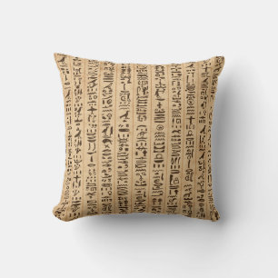 Coussin Hiéroglyphes égyptiens, grunge sans couture motif