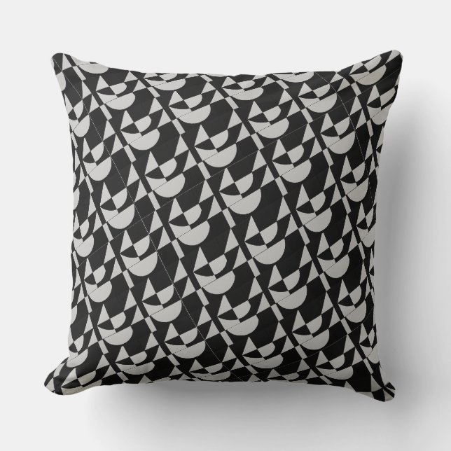 Coussin High-Contrast Comfort: Modular Noir Echo Abstract (Recto)