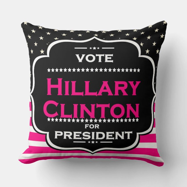 Coussin hillary clinton rose (Recto)