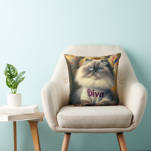 Coussin Himalaya Diva Chat sur une chaise (Chaise)