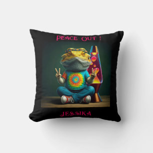 Coussin Hippie Dragon Barbu Paix Rétro Personnalisé 