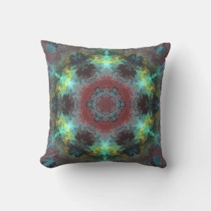 Coussin Hippie psychédélique rouge bleu et jaune