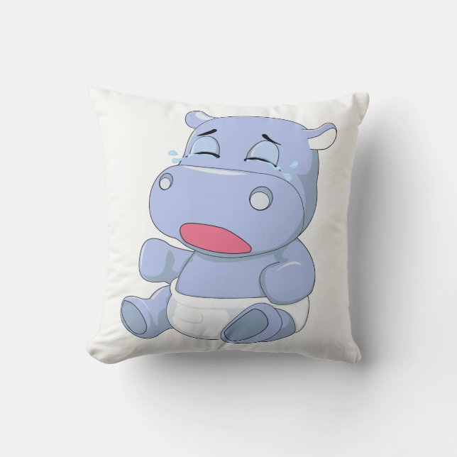 Coussin Hippo bébé pleurant (Recto)