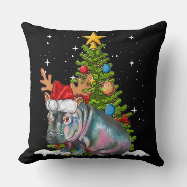 Coussin Hippo Fiona Arbre de Noël Hippopotame (Recto)