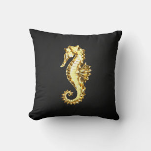 Coussin Hippocampe Polygonal Or
