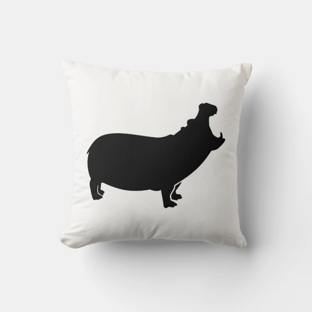 Coussin Hippopotame d'hurlement (Recto)
