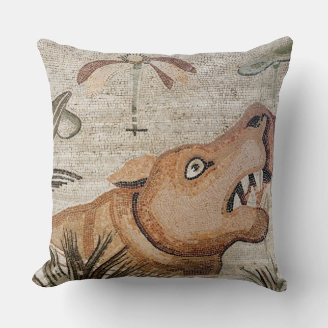 Coussin Hippopotame, mosaïque du Nil, Chambre du faune (Recto)