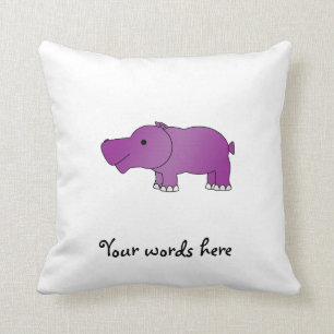Coussin Hippopotame pourpre mignon