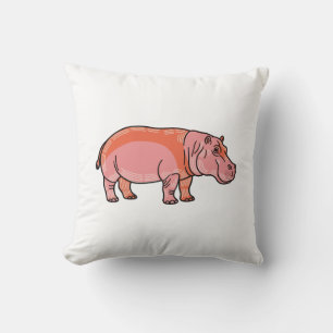 Coussin Hippopotame Rose 