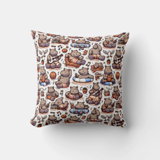 Coussin Hippopotames