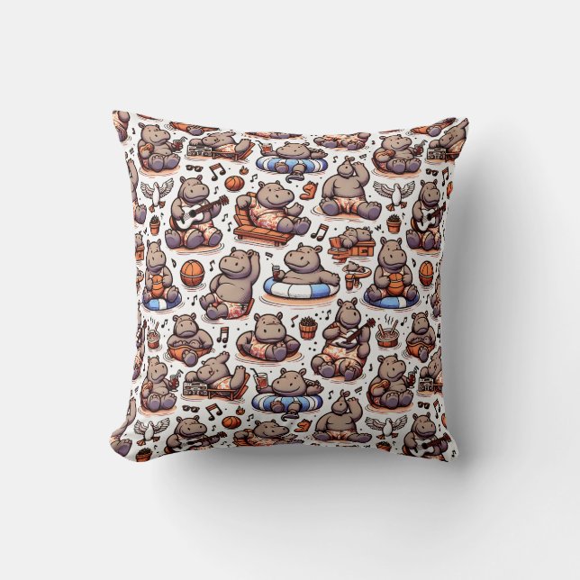 Coussin Hippopotames (Recto)