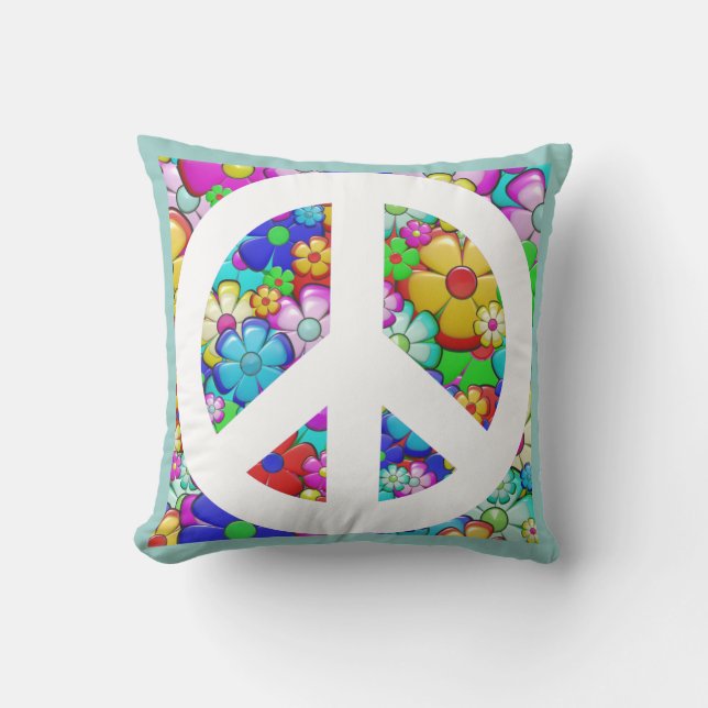 Coussin Hippy peace sign cushion (Recto)