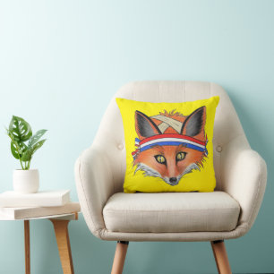 Coussin Hipster Red Fox Funny Animal Patriotic Headband