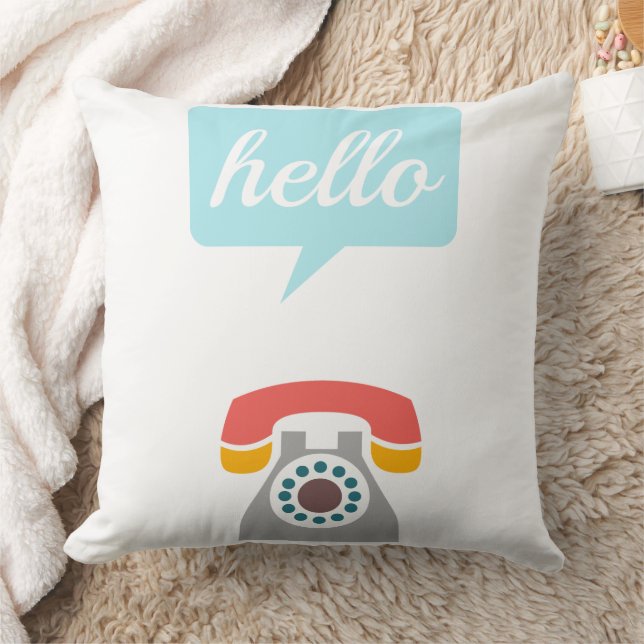 Coussin Hipster rétro Colorful Vieux Téléphone (Couverture)