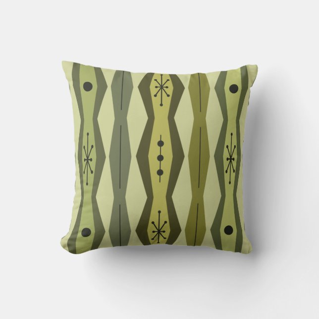 Coussin Histoire atomique Colonnes Abstraites Chartreuse v (Recto)