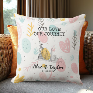 Coussin Histoire d'amour à New York – Art de la skyline ro