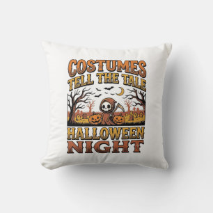 Coussin Histoire de costume d'Halloween Typographie de cim