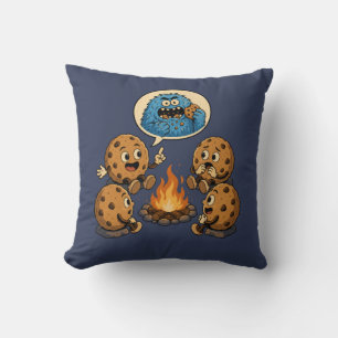 Coussin Histoire de monstre bleu drôle qui mange des cooki