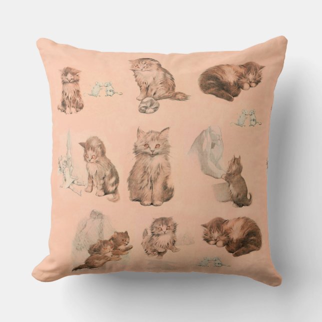COUSSIN HISTOIRES DE CHAT DE CUISINE AMUSANTE EN ROSE (Recto)