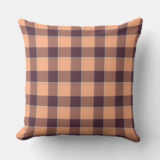 Coussin Hit Pink and Livid Brown Plaid (Recto)