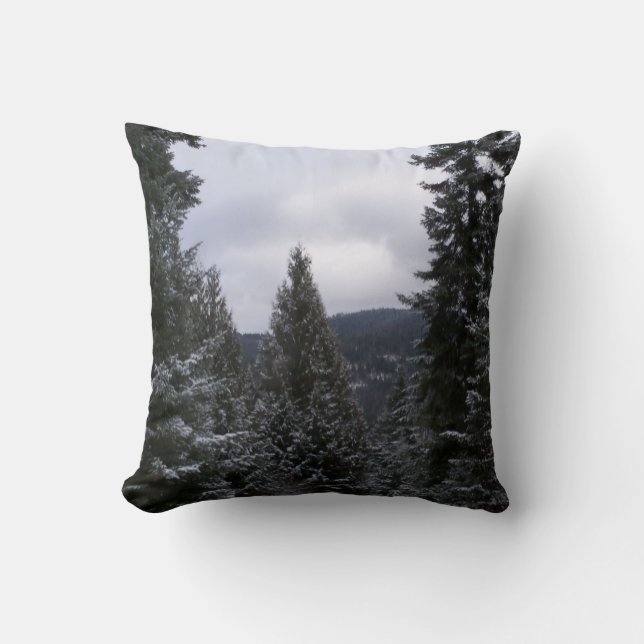 Coussin Hiver dans les Rocheuses (Recto)