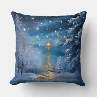 Coussin HIVER dans un monde de conte de fées