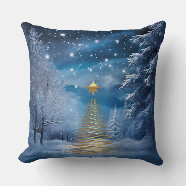 Coussin HIVER dans un monde de conte de fées (Recto)
