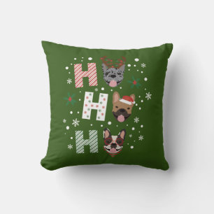 Coussin Ho Ho Ho French Bulldog Joyeux Noël
