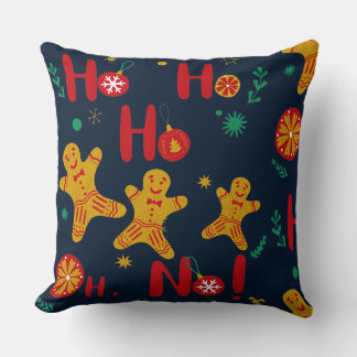 Coussin Ho Ho Ho Oh Non ! Homme de pain d'épices mignon