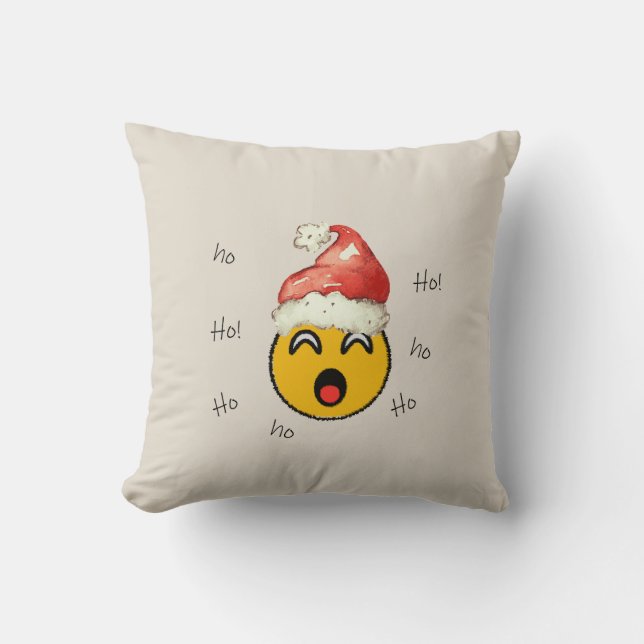 Coussin Ho Ho Ho smiley santa (Recto)