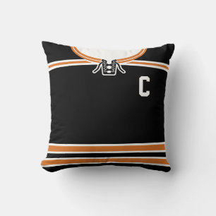 Coussin Hockey Jersey Nom et numéro Modèle Orange Coussi
