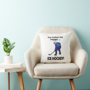 Coussin Hockey sur glace La glace me rend heureux Hockey s