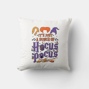 Coussin Hocus Pocus Halloween Sorcières Chaudron Balai Cha
