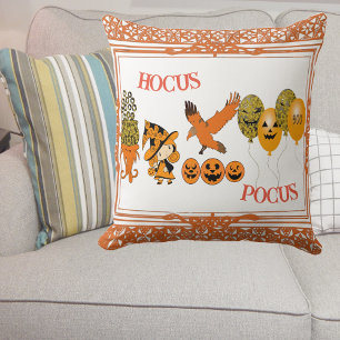 Coussin Hocus Pocus Magic Cauldron errant Sorcière Corbeau