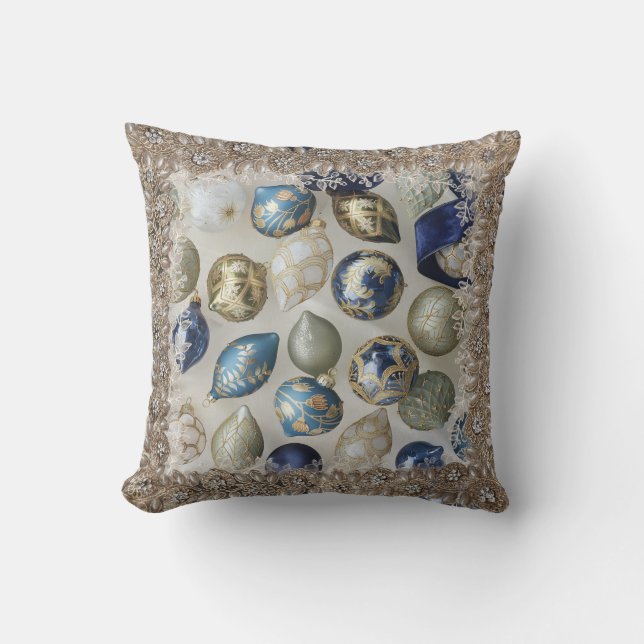 Coussin Holiday Cheer Blue (Recto)
