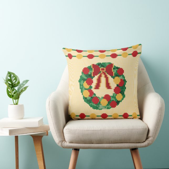 Coussin Holiday Wreath Knit (Chaise)