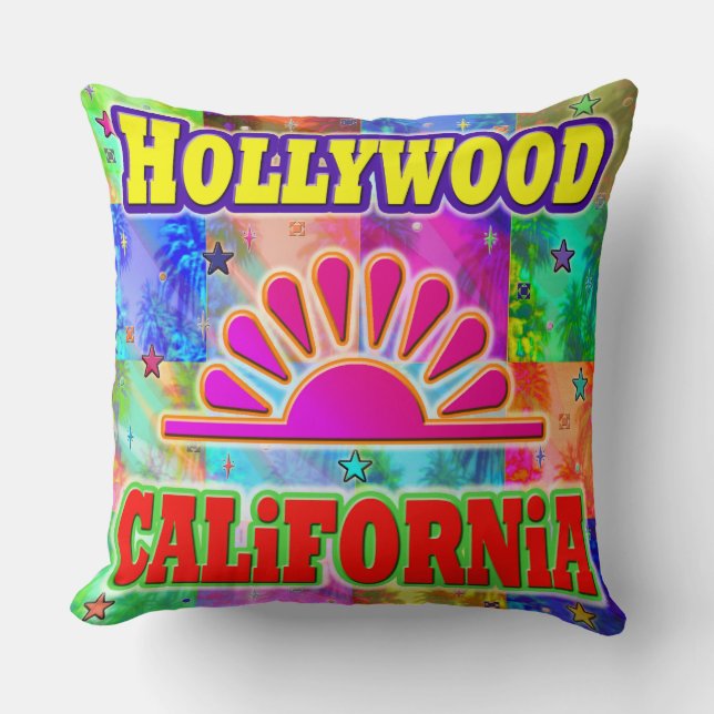 Coussin Hollywood Sun & Palms (Recto)