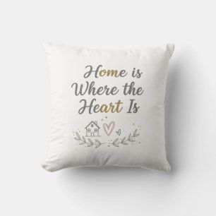 Coussin Home Is Where the Heart Is - Cosy Wall Art Citatio