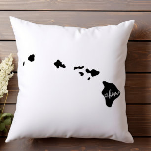 Coussin Home State Outline Heart Hawaii