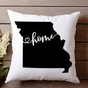 Coussin Home State Outline Heart Missouri