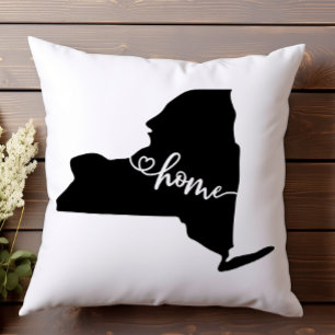 Coussin Home State Outline Heart New York