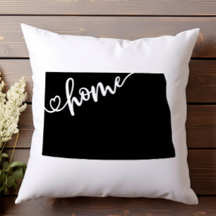 Coussin Home State Outline Heart North Dakota