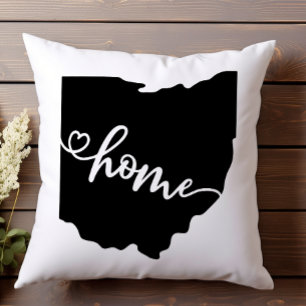 Coussin Home State Outline Heart Ohio