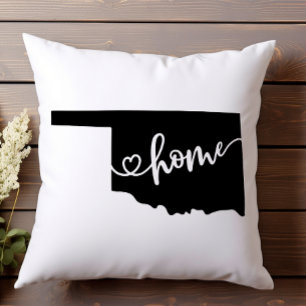 Coussin Home State Outline Heart Oklahoma