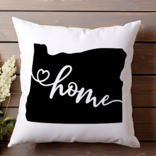 Coussin Home State Outline Heart Oregon