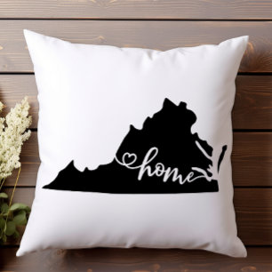 Coussin Home State Outline Heart Virginia